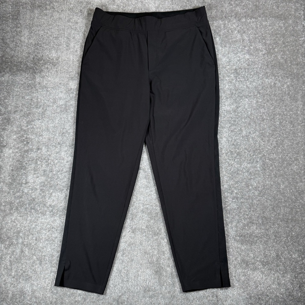 Athleta Brooklyn Ankle Pants Women's 12 Black Performance Lightweight Tech
